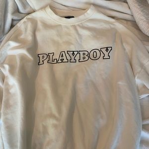 White Playboy crew neck